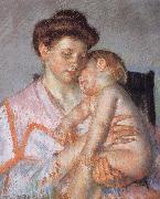 Mary Cassatt Sleeping deeply Child USA oil painting artist